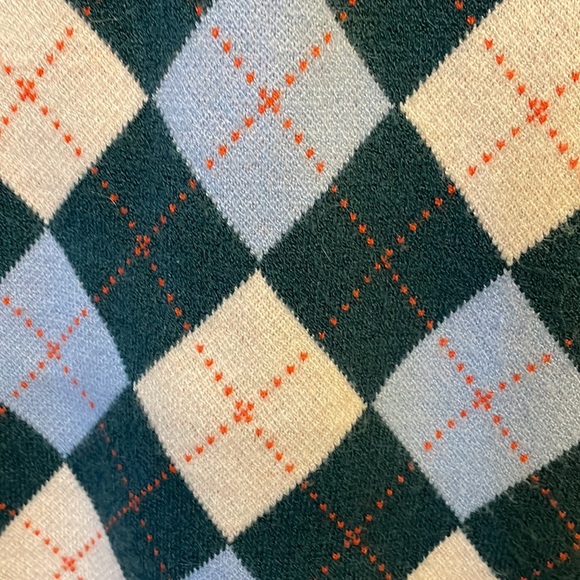 LAST CHANCE! Free People argyle Hunter green, blue and cream mini skirt NWT - Picture 3 of 5